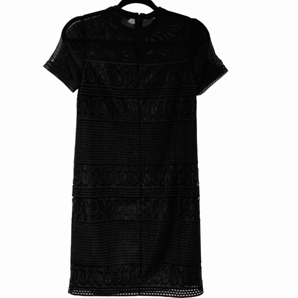 ALL SAINTS CHARLTON  MESH MINI DRESS IN BLACK - Picture 6 of 16
